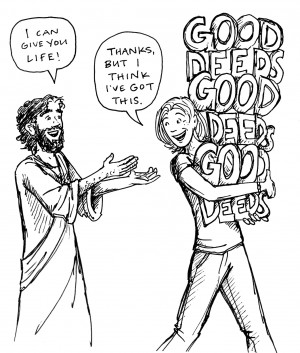 It's been a while since I've drawn Cartoon Jesus having a chat with me ...