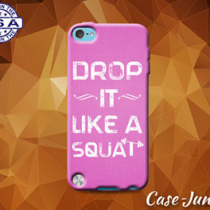 Drop It Like A Squat Gym Workout Quote Pink Weights Cute Rubber Custom ...