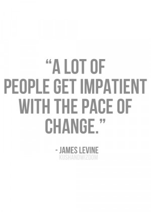 lot of people get impatient with the pace of change.