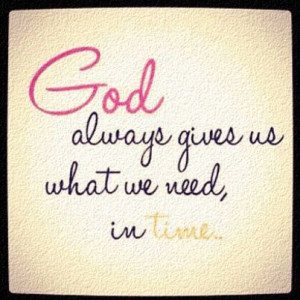 God's perfect time..