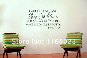 sticker of Sleep In Peace Bible Verse Decor vinyl wall decal quote ...