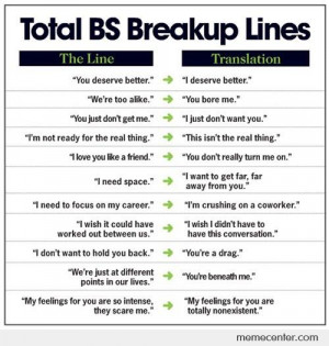 Break up lines: Real Meanings
