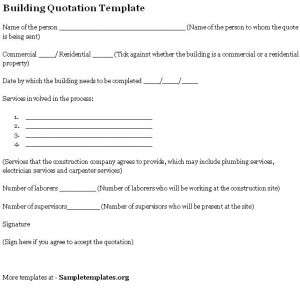 Template Building Quotation