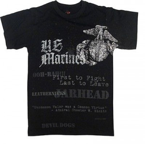 US Marine Corps T-shirt NIMITZ QUOTE Jarhead USMC Leatherneck BLACK S ...