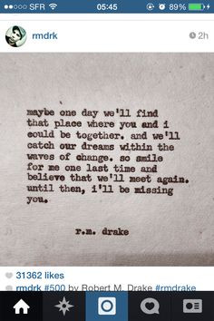 RM Drake quote / long distance relationship - love