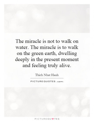The miracle is not to walk on water. The miracle is to walk on the ...