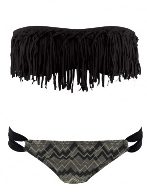Bikinis, Aztec Bikinis Tops Fringes, Black Bikinis, Fringe Bikinis ...