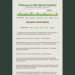 Spring Quotes, Sayings about Springtime, Verses, Poems, Seasons