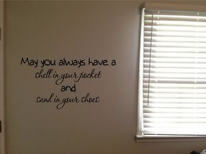 ... Sand Shoe Beach Ocean Vacation Home Vinyl Wall Decal Quote Sticker