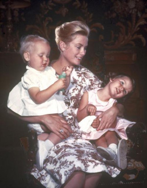 Princess Grace of Monaco with her children, Princess Caroline and ...