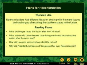 Reconstruction Plans After Civil War