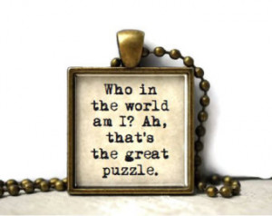 quote puzzle quote resin necklace or keychain word jewelry quote ...