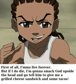 The Boondocks ‘s Riley Freeman, a nigger-in-trainingsaying dumb s ...