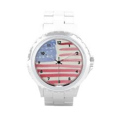 Americans USA Flag Wrist Watches More