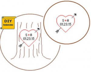 ... Couple Initials tree trunk carving arrow Love heart Gift Anniversary