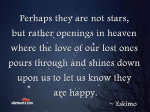 Perhaps they are not stars, but rather openings in heaven where the ...