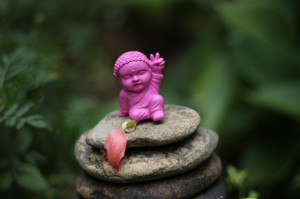 Little purple buddha dude.