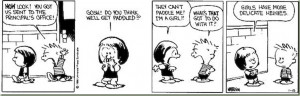 1986:15 Calvin and Hobbes – Girls have more delicate heinies.
