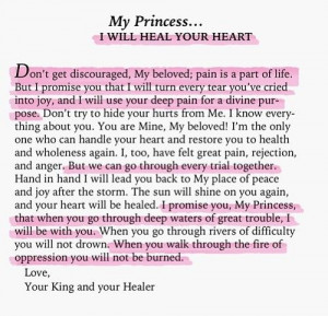 To My Princess... I will heal your heart