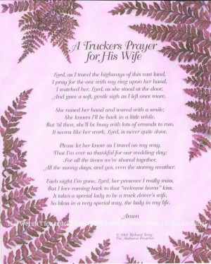 Trucker's prayer for his wife