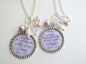 Personalized Date Quote Mother of the Bride and Groom necklace gift