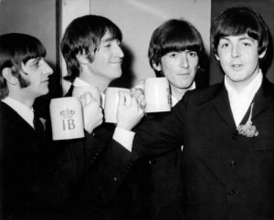 black and white, cup, the beatles