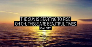 ... , these are beautiful times. Owl City - Beautiful Times - Lyric quote