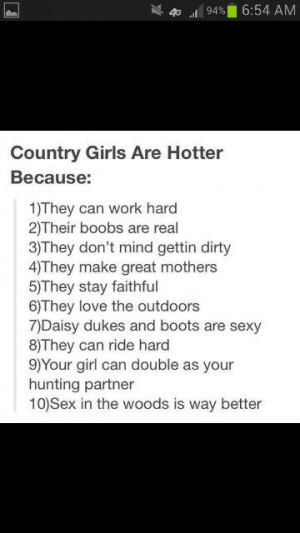 Country girls are hotter