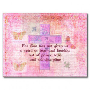 Timothy 1:7 Biblical quote scripture Postcard