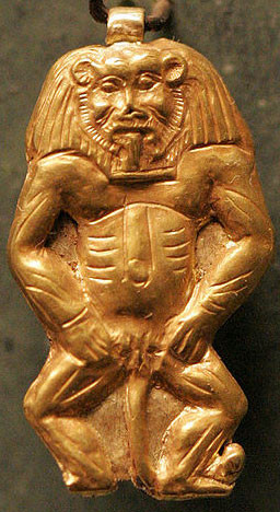 Gold Amulet of Bes the God of Dance and Protector of Children