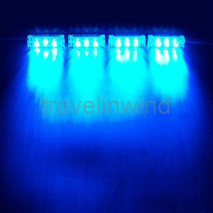 4x3 LED Strobe Flashing Tow Truck light Blue Emergency