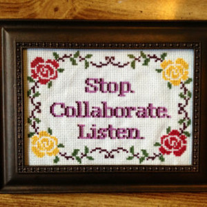 Stop Collaborate Listen Vanilla Ice Ice Baby Framed Cross Stitch Art