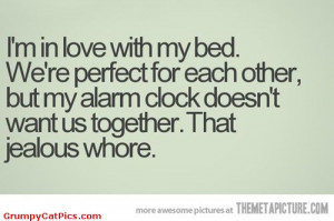 In Love With My Bed Funny Cute Quote Picture