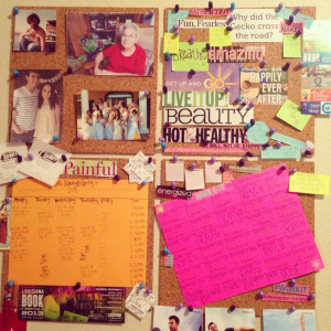 Dorm room wall. #workout #schedule #quotes #cute #diy #dorm #college # ...