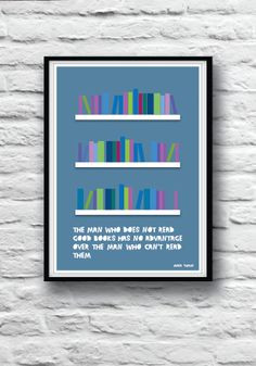 quote poster mark twain wall decor books literature poster study ...