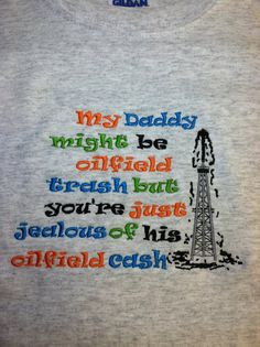 Jealous oilfield cash by EmbroiderybyAnn on Etsy, $15.00 More