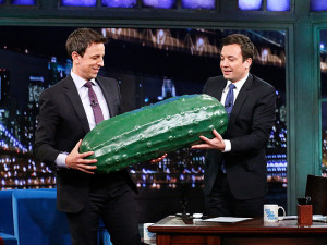 In a pickle? Jimmy Fallon lets Seth Meyers in on a 