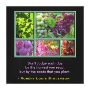 Autumn Grape Harvest with Quote Gallery Wrapped Canvas