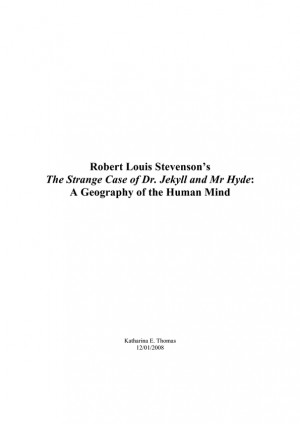 ... Strange Case of Dr. Jekyll and Mr Hyde