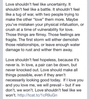 Love shouldnt feel hopeless.