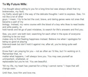 Dear Future Husband: