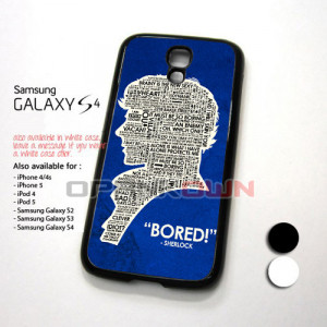 Bored Sherlock Quotes Design for Samsung Galaxy S4 Case