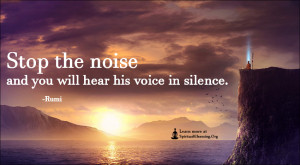 Stop the noise and you will hear his voice in silence.”