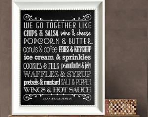 Gift Idea - Together Quote DIY Personalized Print - We go together ...