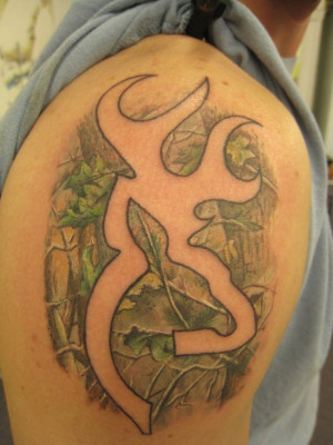 Real tree camo tattoo browning deer by Nate rogers by Zeek911