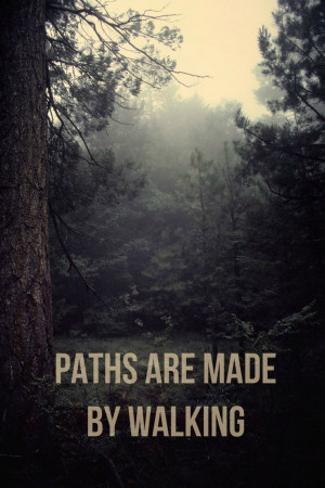 Paths are made by walking. ― Franz Kafka. Don't look for the path ...
