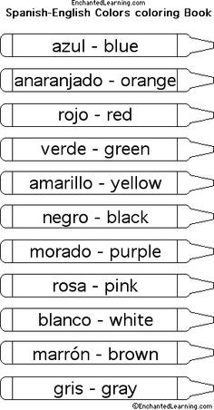 Colors in Spanish: All Colors - EnchantedLearning... More