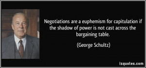 Negotiations are a euphemism for capitulation if the shadow of power ...