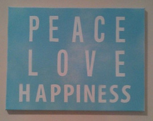 16 X 20 Quote On Canvas Peace Love by HippieSwankBoutique on Etsy, $32 ...