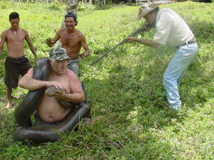 Giant Anaconda Attacks American Explorer - By Mike Collis